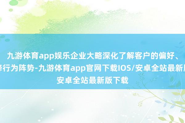 九游体育app娱乐企业大略深化了解客户的偏好、需乞降行为阵势-九游体育app官网下载IOS/安卓全站最新版下载