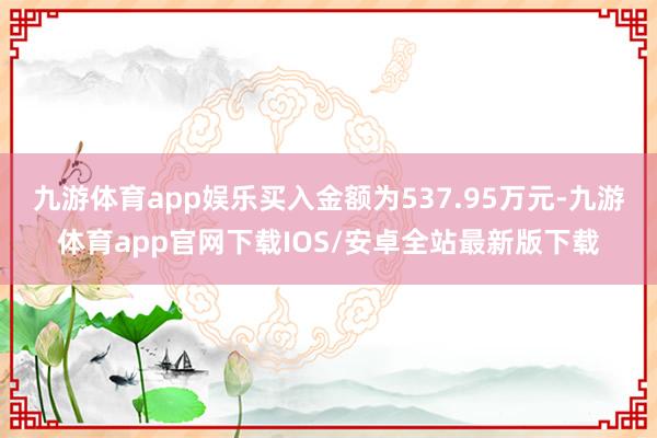 九游体育app娱乐买入金额为537.95万元-九游体育app官网下载IOS/安卓全站最新版下载