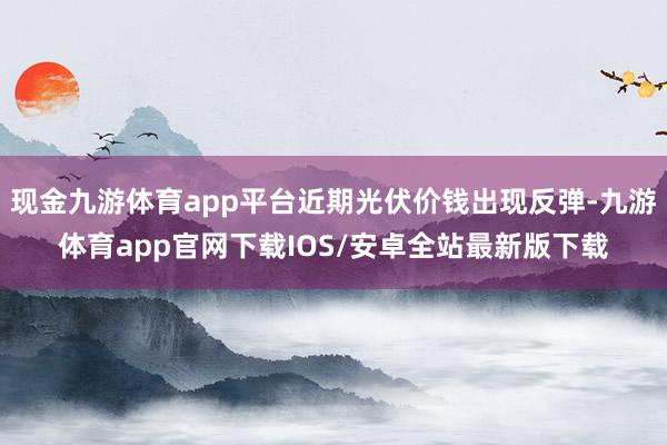 现金九游体育app平台近期光伏价钱出现反弹-九游体育app官网下载IOS/安卓全站最新版下载