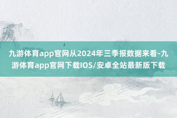 九游体育app官网 从2024年三季报数据来看-九游体育app官网下载IOS/安卓全站最新版下载