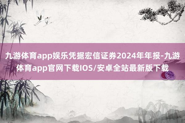 九游体育app娱乐凭据宏信证券2024年年报-九游体育app官网下载IOS/安卓全站最新版下载