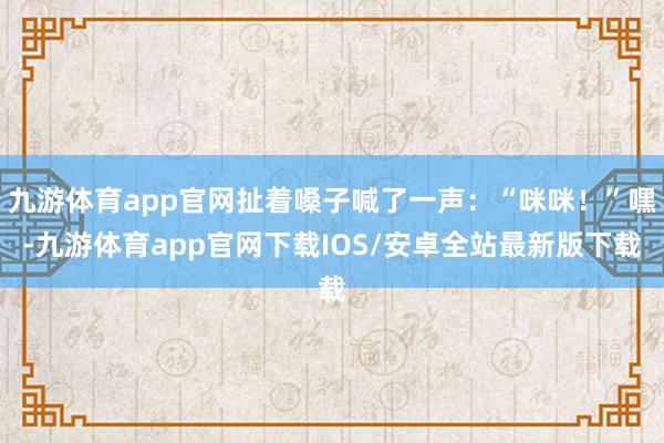 九游体育app官网扯着嗓子喊了一声：“咪咪！”嘿-九游体育app官网下载IOS/安卓全站最新版下载